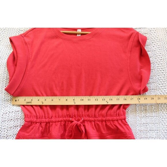 Anthropologie Daily Practice Red Ribbed Mini Dress Size Small Short Sleeves - Picture 2 of 9